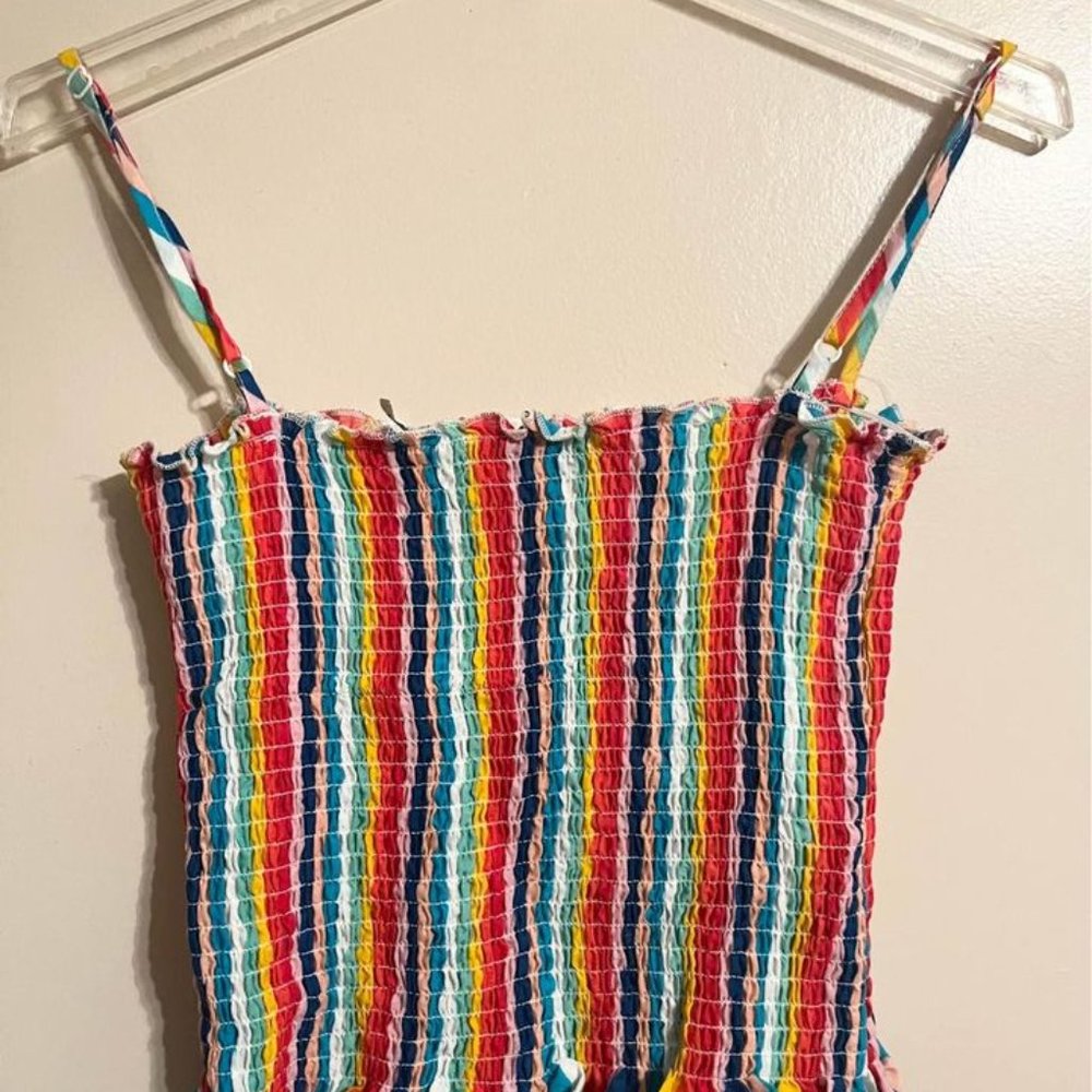 Multi-Color Striped Ruched Tanktop - Picture 3 of 3